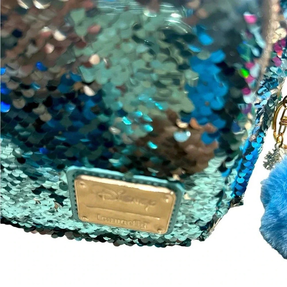 Loungefly x Disney Frozen Elsa Reversible Sequin Mini Backpack and Wallet - Picture 3 of 5